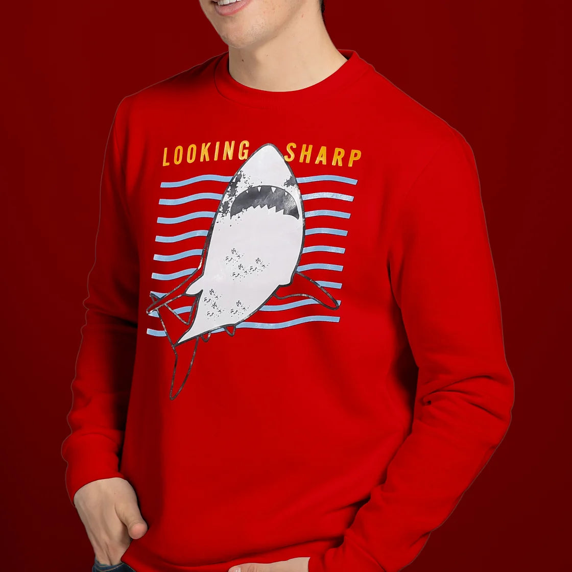 Looking Sharp-Shark Sweatshirt - 507