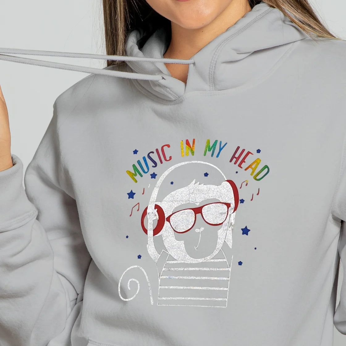 Elegant White Hoodie with Lettering - 518