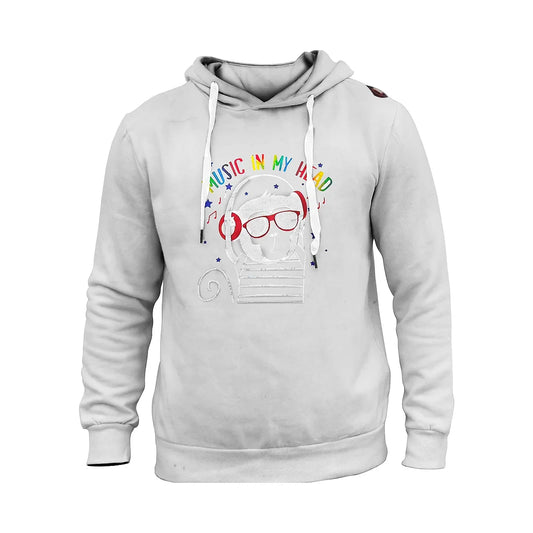 Elegant White Hoodie with Lettering - 518
