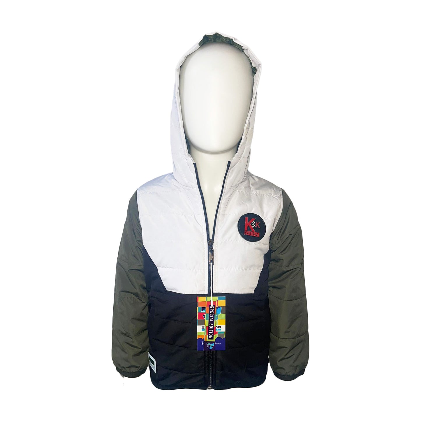 Multicoloured Comfy Jacket with Hood - 554